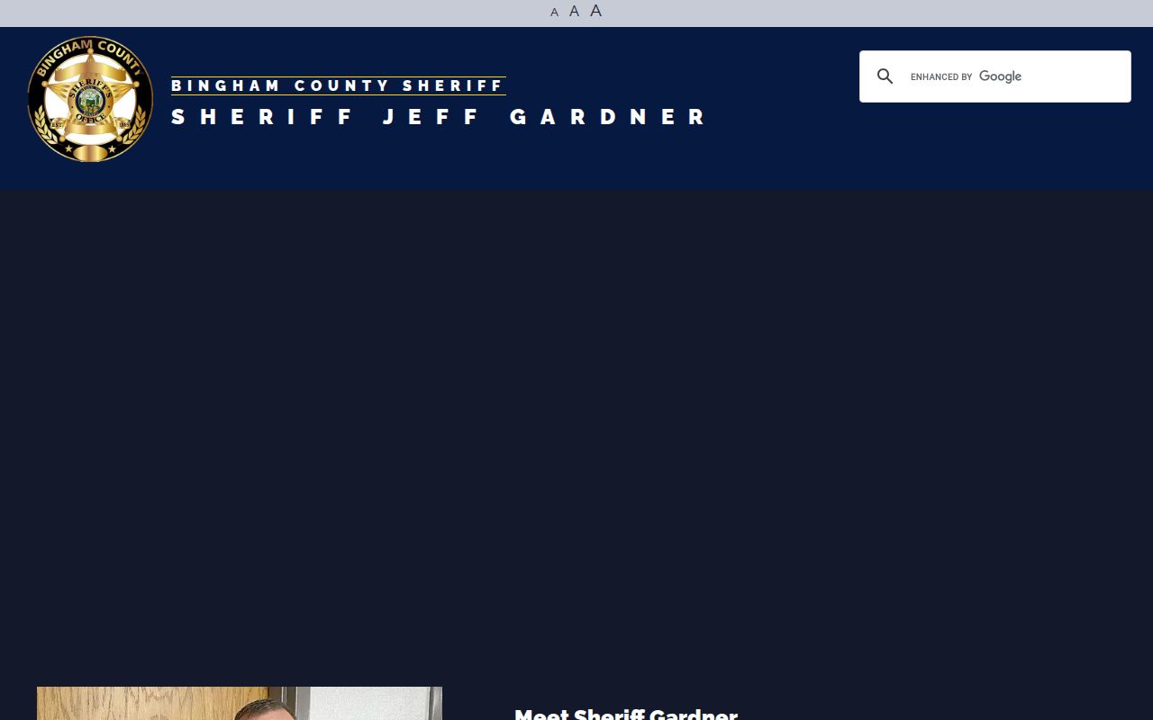 Official Bingham County Sheriff website used to verify county custody contacts