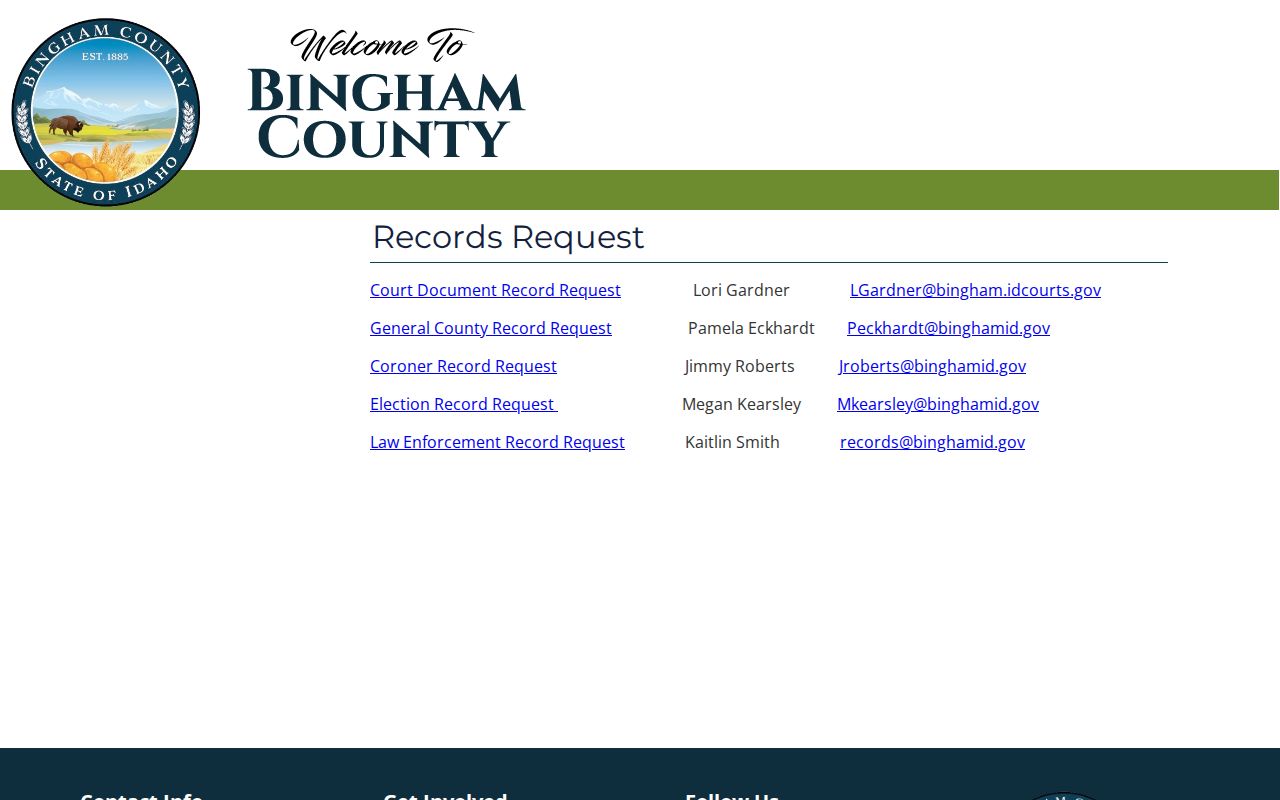 Official Bingham County records request page